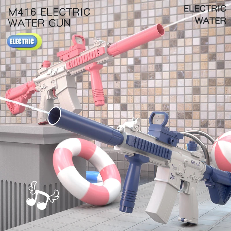 M416 Water Gun Electric Pistol Shooting Toy Full Automatic Summer Shoot Beach Outdoor Fun Toy for Children Boys Girl Adults Gift
