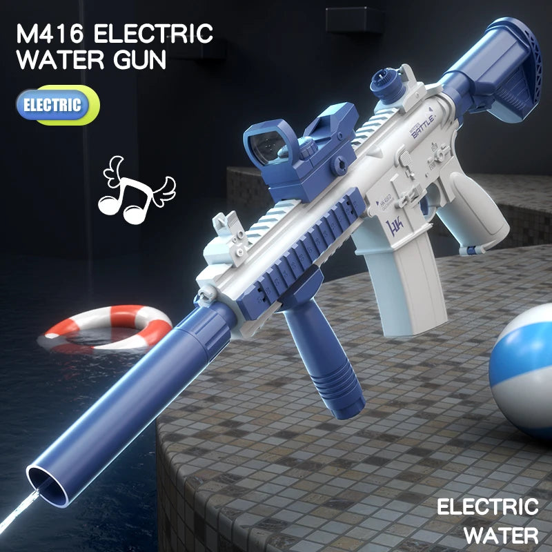 M416 Water Gun Electric Pistol Shooting Toy Full Automatic Summer Shoot Beach Outdoor Fun Toy for Children Boys Girl Adults Gift